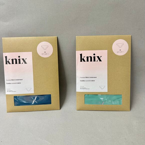 Knix Essential No-Show Bikini Set of 2 Pistachio & Tidepool Size Medium‎ NWT - Picture 5 of 16